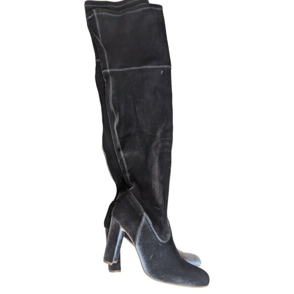 JustFab Tibbie Gray Over the Knee Boots - Picture 3 of 8